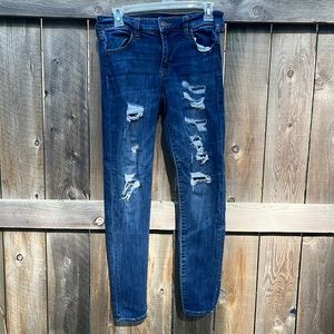 American Eagle 🦅 Dark Blue | Women’s Distressed Jeans | Size 8 Regular |